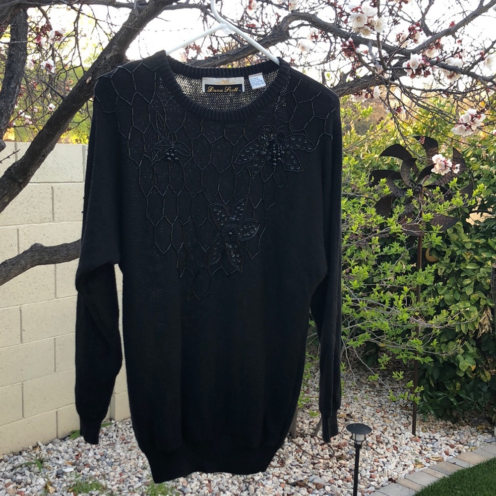 Vintage 80s Dana Scott sweater with hand beading